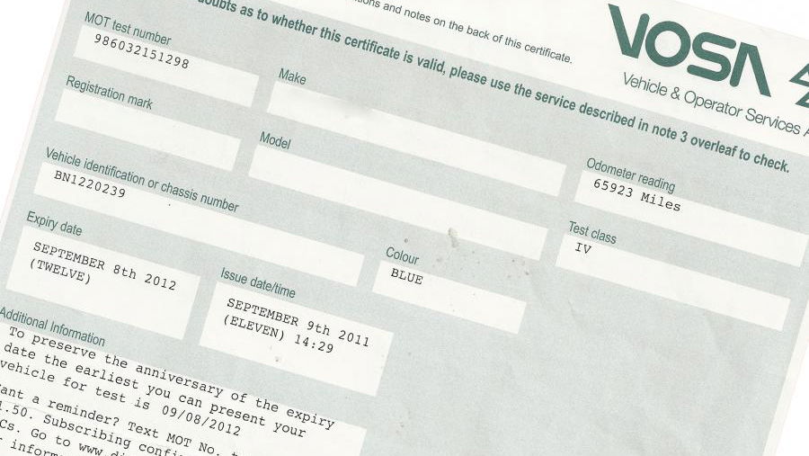 MOT Certificate